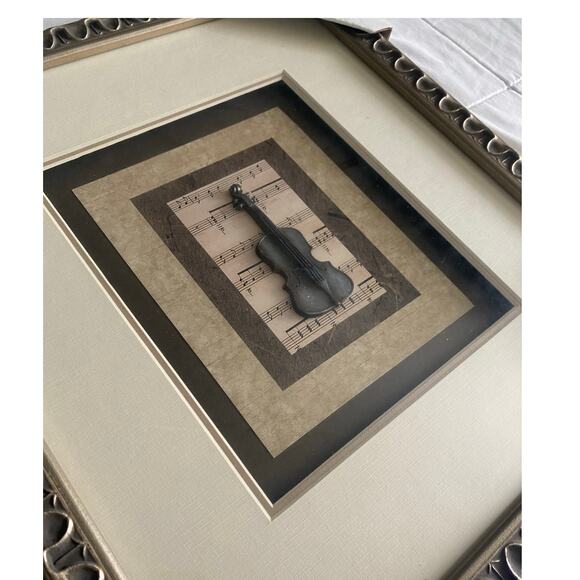 Framed Musical Instrument Art Piece Featuring the Violin - Picture 7 of 8